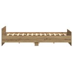 vidaXL Cadre de lit chêne artisanal 200 x 200 cm Bois d'ingénierie