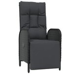vidaXL Ensemble de salle à manger pour jardin 7 Pièces Noir Poly rotin