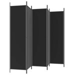 vidaXL Cloison de séparation 6 panneaux Noir 300x200 cm Tissu