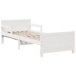 vidaXL Cadre de lit avec matelas Blanc 80 x 200 cm Bois de pin massif