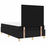 vidaXL Lit avec sommier et matelas noir 120x200 cm tissu