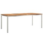 vidaXL Table à manger d'extérieur Marron Bois de teck solide