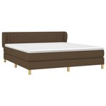 vidaXL Sommier à lattes de lit avec matelas Marron foncé 180x200 cm