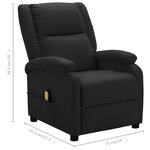 vidaXL Fauteuil de massage Noir Similicuir