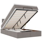 vidaXL Lit ottoman avec matelas et LED Taupe 120x190 cm tissu