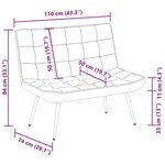 vidaXL Banc gris foncé 110x74x84 cm velours