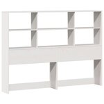 vidaXL Lit bibliothèque sans matelas blanc 160x200 cm bois pin massif