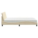vidaXL Lit avec matelas Hanko crème 120x200 cm tissu