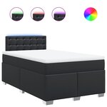 vidaXL Sommier à lattes de lit avec matelas noir 120x190 cm similicuir