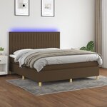 vidaXL Sommier à lattes de lit matelas et LED Marron foncé 180x200cm