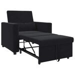 vidaXL Canapé Lit Simple Noir 90 x 165 x 87 cm Velours