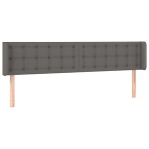 vidaXL Tête de lit avec oreilles Gris 183x16x78/88 cm Similicuir