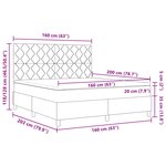 vidaXL Lit à ressorts avec matelas avec LED Taupe 160 x 200 cm tissu