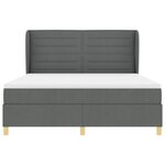 Lit à ressort vidaXL avec matelas en gris foncé  180x200 cm en tissu