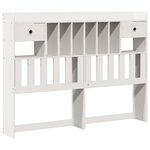 vidaXL Lit bibliothèque sans matelas blanc 150x200 cm bois pin massif