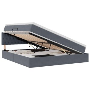 vidaXL Lit avec rangement et LED Gris foncé 160 x 200 cm Velours