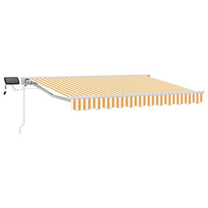 vidaXL Cadre de store manuel avec LEDs Jaune et blanc 2 5 x 2 m