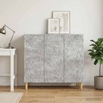 vidaXL Buffet Gris béton 89 x 34 5 x 80 cm Bois d'ingénierie