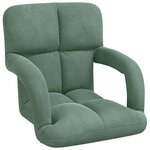 vidaXL Fauteuil de sol ajustable Vert Mer Velours