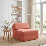 vidaXL Canapé-lit pliable Rouge orange 60 x 70 x 41 cm Tissu