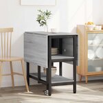 vidaXL Table à dîner 122 x 80 x 76 5 cm Bois d'ingénierie Sonoma gris