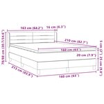 vidaXL Sommier à lattes de lit et matelas gris foncé 160x210cm velours