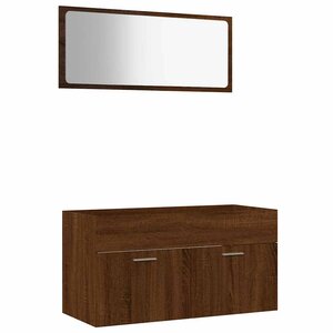 vidaXL Ensemble de meubles de salle de bain 2 Pièces Chêne marron