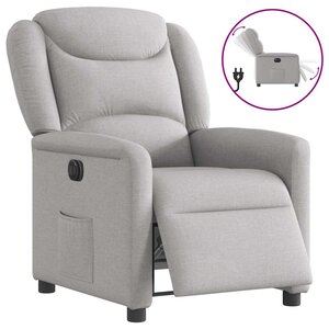 vidaXL Fauteuil inclinable électrique gris nuage tissu
