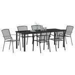 vidaXL Ensemble de salle à manger pour jardin 7 Pièces Anthracite