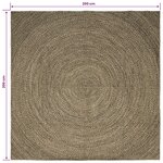 vidaXL Tapis de surface Naturel et noir 200 x 200 cm Jute