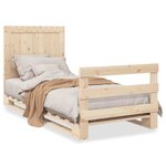 vidaXL Cadre de lit sans matelas avec tête de lit 90x200 cm