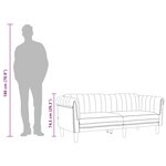 vidaXL Canapé à 3 places gris foncé velours