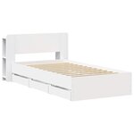 vidaXL Cadre de lit avec rangement Blanc 75 x 190 cm Bois d'ingénierie