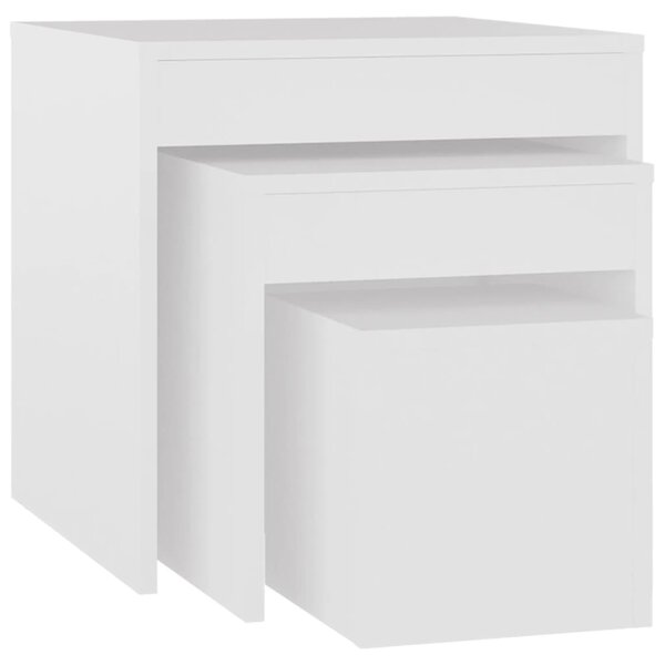 vidaXL Tables gigognes 3 Pièces Blanc Aggloméré