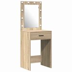 vidaXL Ensemble de table de maquillage avec LED 3 Pièces Chêne Sonoma