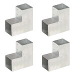 vidaXL Connecteurs de poteau 4Pièces Forme en L Métal galvanisé 101x101mm