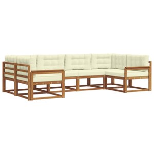 vidaXL Ensemble de canapés d'extérieur 6 pc Naturel et Crème
