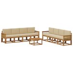 vidaXL Ensemble de canapés d'extérieur 9 pc Naturel et Beige Polyester