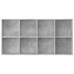 vidaXL Bibliothèque/Buffet Gris béton 66x30x130 cm Bois d’ingénierie