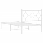 vidaXL Cadre de lit métal sans matelas avec tête de lit blanc 90x190cm