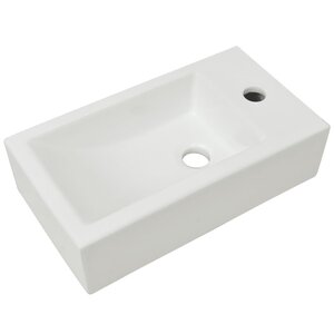vidaXL Vasque + trou de robinet Céramique Blanc 46 x 25 5 x 12 cm