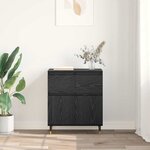 vidaXL Buffet Chêne noir 60 x 35 x 70 cm Bois d'ingénierie et fer