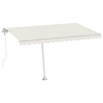 vidaXL Auvent automatique sur pied 400x300 cm Crème