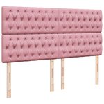 vidaXL Sommier à lattes de lit avec matelas Rose 200x200 cm Velours