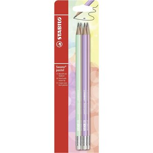 Blister 4 crayons graphite swano pastel HB bout gomme x 10 STABILO