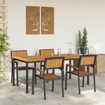 vidaXL Ensemble de salle à manger de jardin 5 pièces en bois massif d'acacia et métal