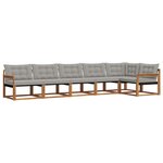 vidaXL Ensemble de canapés d'extérieur 6 Pièces Gris Naturel et Clair
