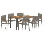 vidaXL Ensemble de salle à manger pour jardin 7 Pièces Gris polyrotin