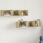 vidaXL Armoires murales 2Pièces chêne sonoma 75x18x16 5cm bois ingénierie