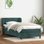 vidaXL Sommier à lattes de lit et matelas vert foncé 90x210 cm velours